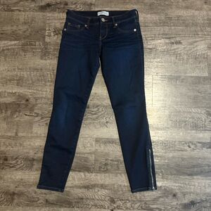 Express Stella Jeans Women’s 0 Blue Ankle Zip Low Rise